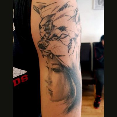 Black & White/Grey Realism Tattoo