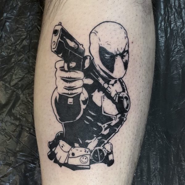 Deadpool Black & White Tattoo - Marvel Comics