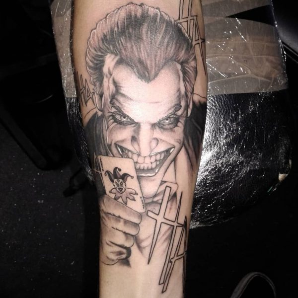 Joker Tattoo - Batman - Black and White - DC Comics