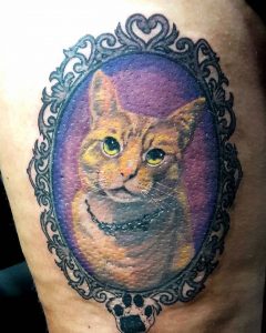 Tabby Cat Mirror Tattoo