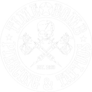 Timebomb Tattoo Transparent White Logo